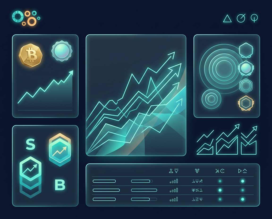Conceptual illustration of a copy-trading leaderboard ranking traders by performance.